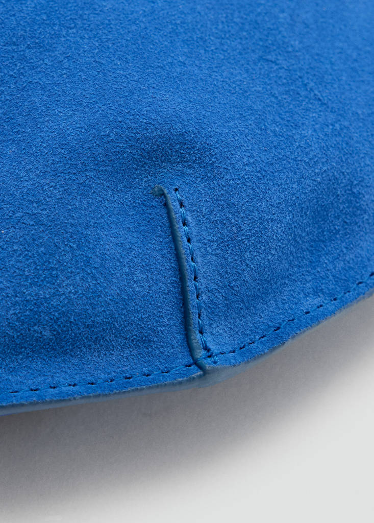 Small split leather bag — Vibrant blue