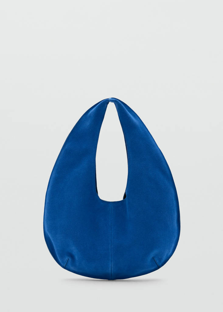 Small split leather bag — Vibrant blue