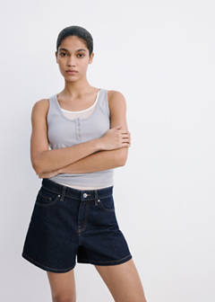 Straight-fit denim shorts — Open Blue 1