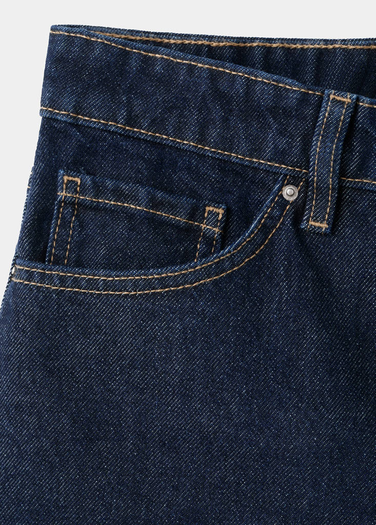 Straight-fit denim shorts — Open Blue