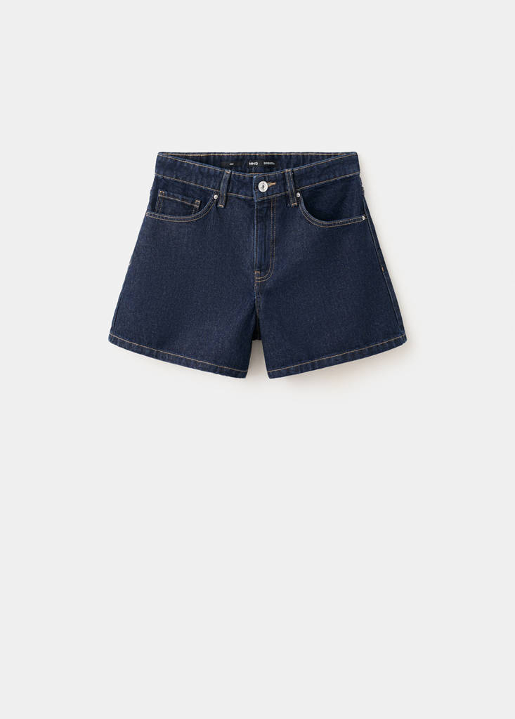 Straight-fit denim shorts — Open Blue