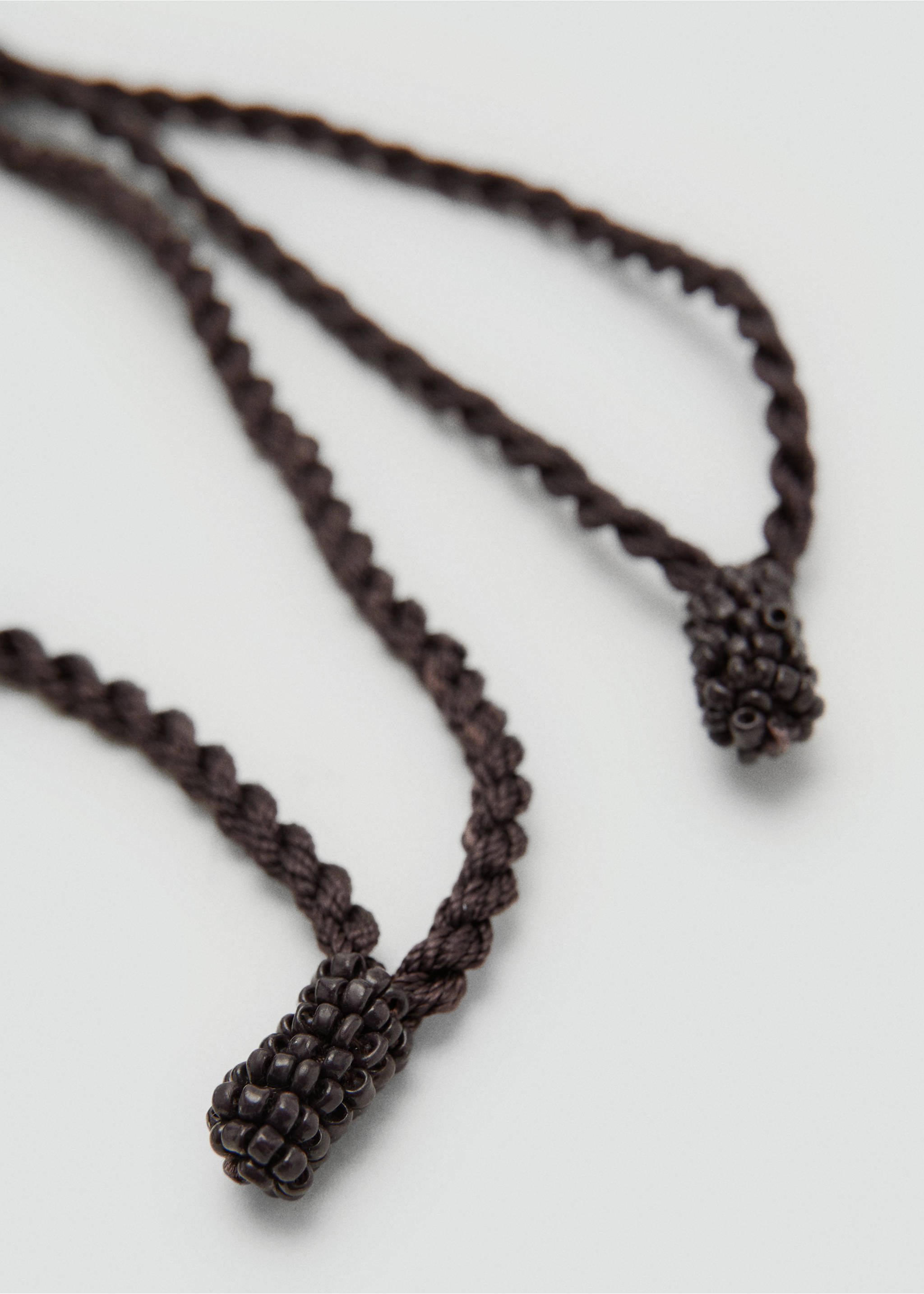 Beaded handbag - Details of the article 2, Chocolate. Ref: 37031353-00.