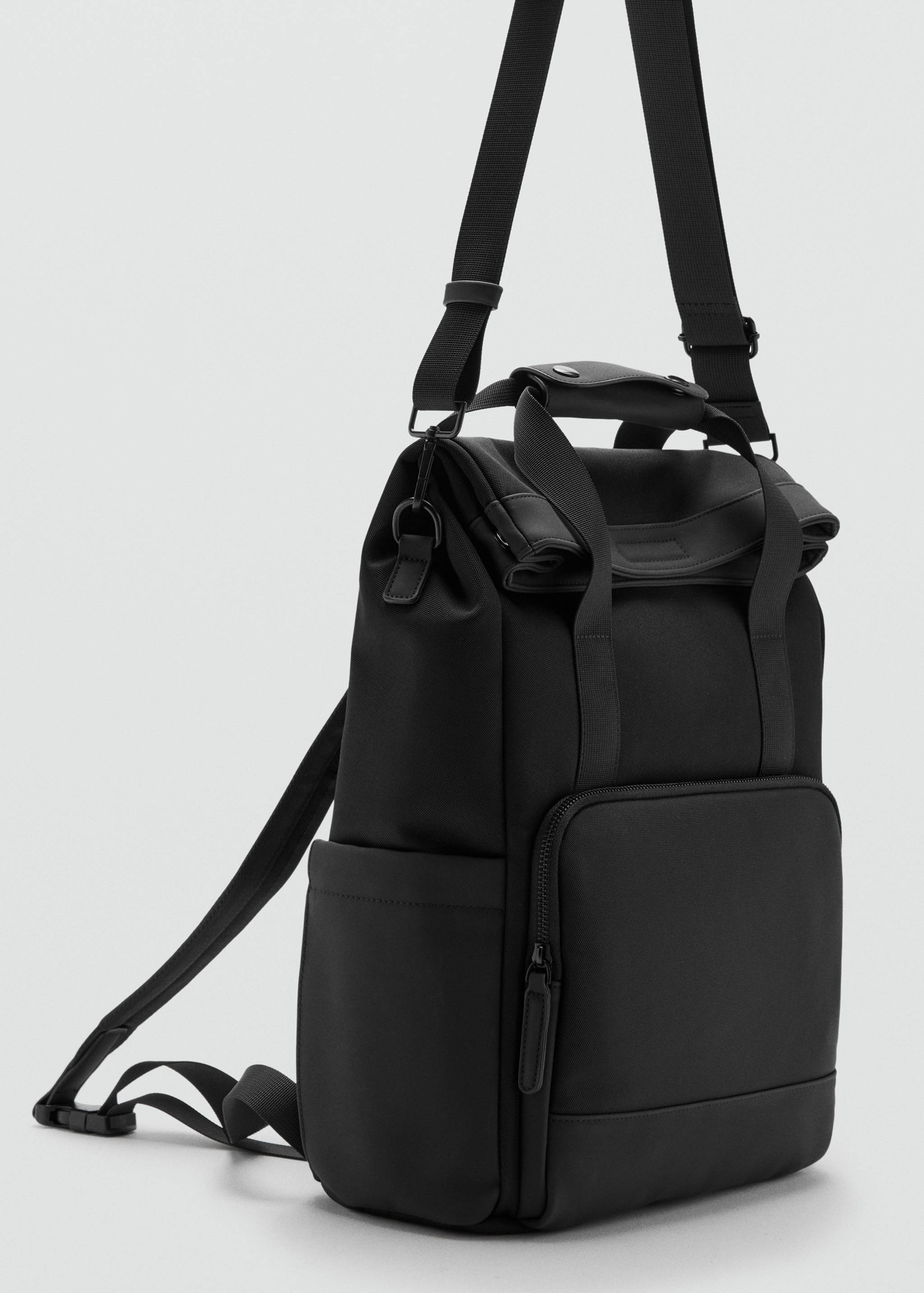 Black multi-purpose backpack - Medium plane