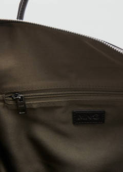 Bowling bag with leather details — Khaki 4
