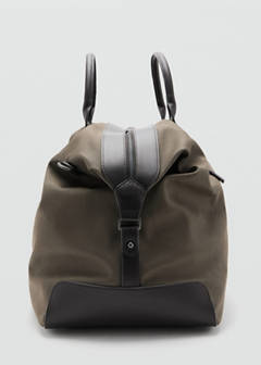 Bowling bag with leather details — Khaki 5