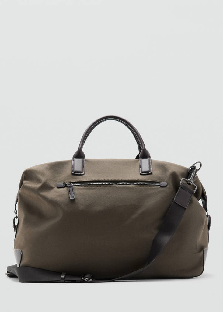 Torba bowling ze skórzanymi detalami khaki - Mężczyzna - Rozmiar uniwersalny - MANGO MAN