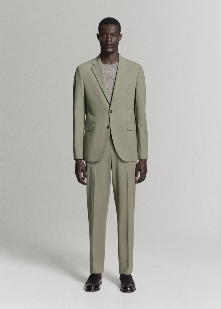Milan slim-fit suit trousers — Green