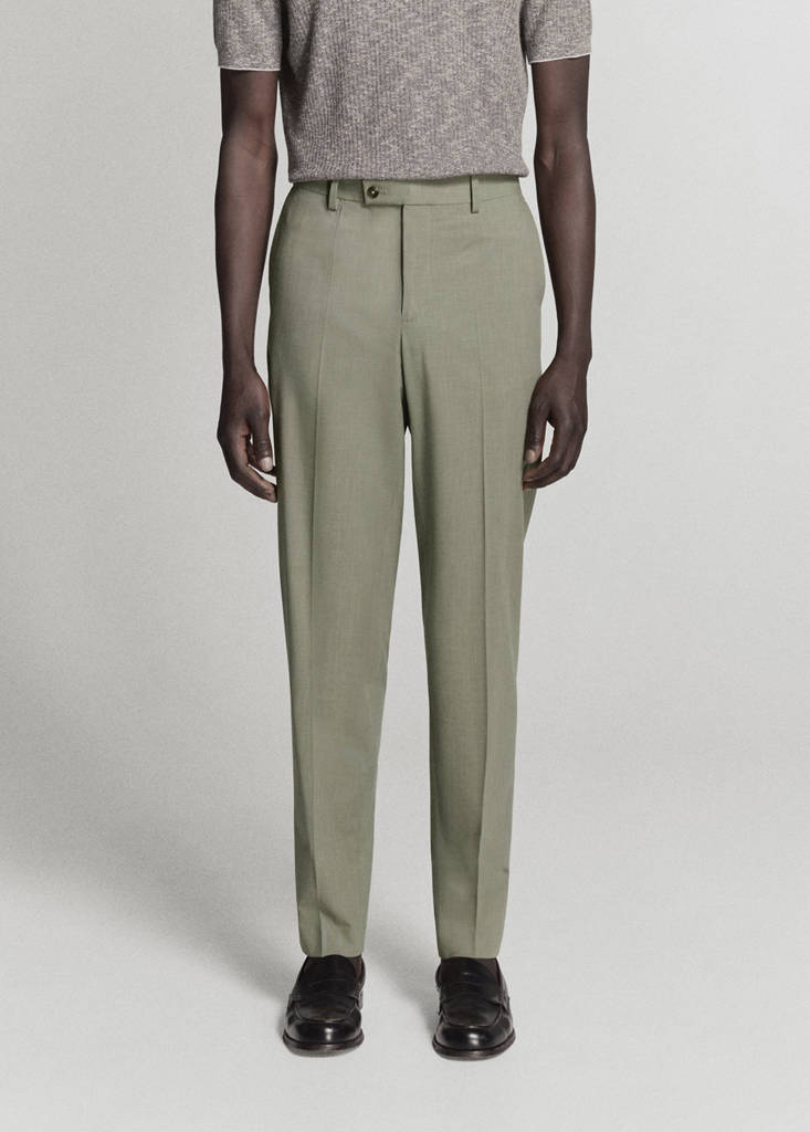 Milan slim-fit suit trousers — Green