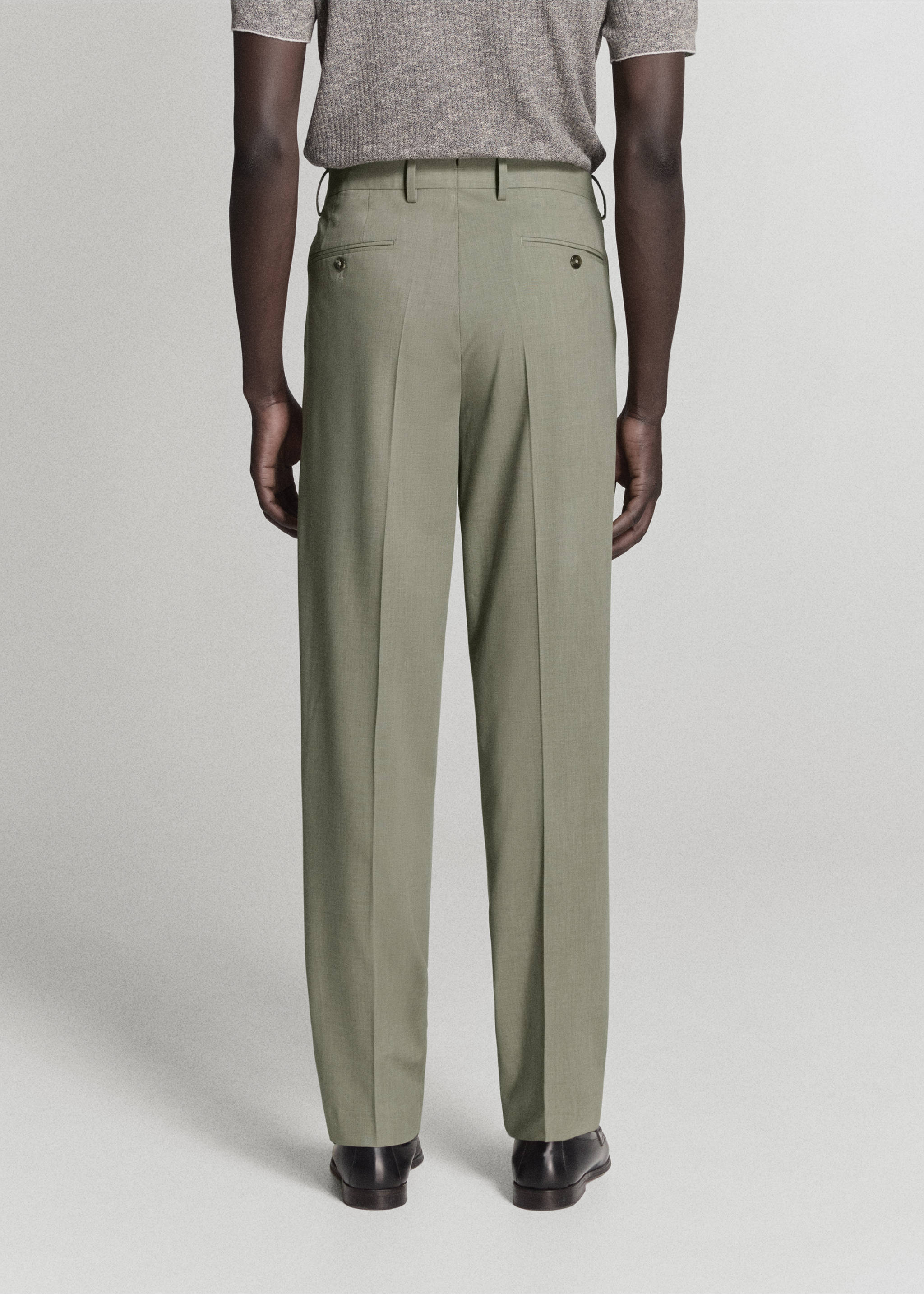 Pantalon costume Milán slim-fit - Verso de l’article, Vert. Ref: 37031359-00.