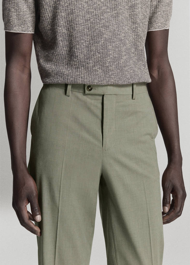 Milan slim-fit suit trousers — Green