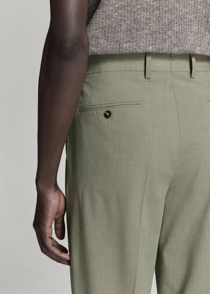Milan slim-fit suit trousers — Green