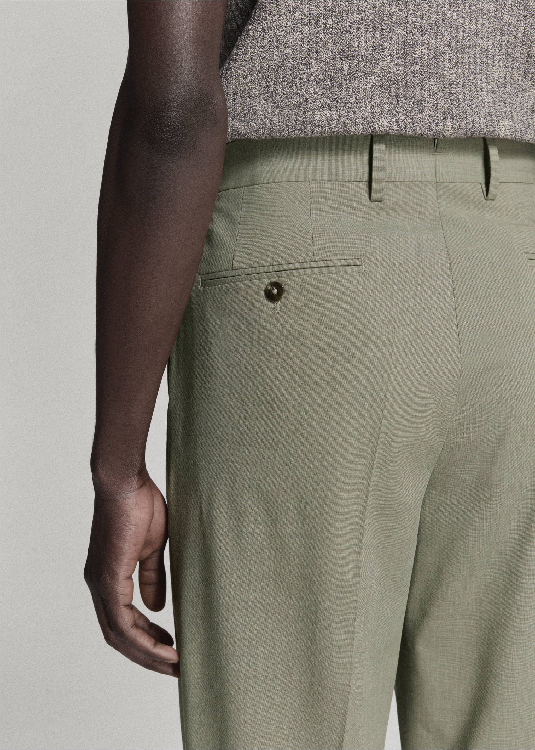 Pantalon costume Milán slim-fit - Détail de l'article 2, Vert. Ref: 37031359-00.