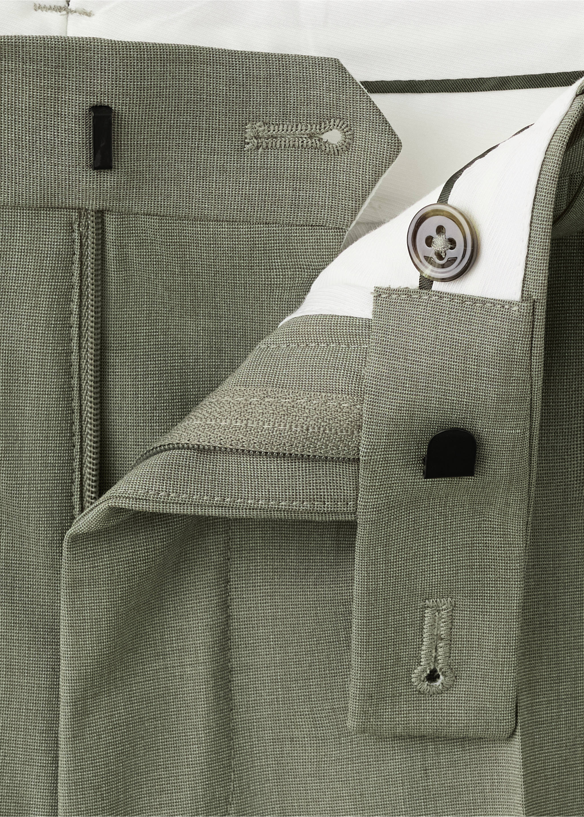 Pantalon costume Milán slim-fit - Détail de l'article 8, Vert. Ref: 37031359-00.