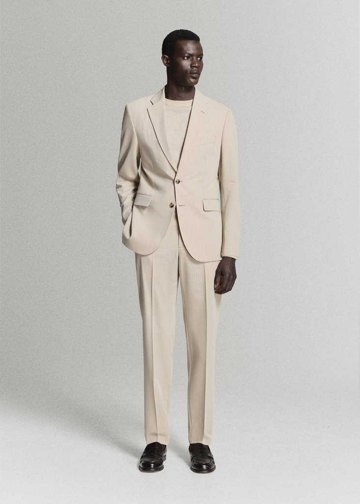 Milan slim-fit suit jacket — Beige