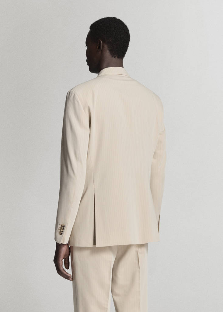 Milan slim-fit suit jacket — Beige