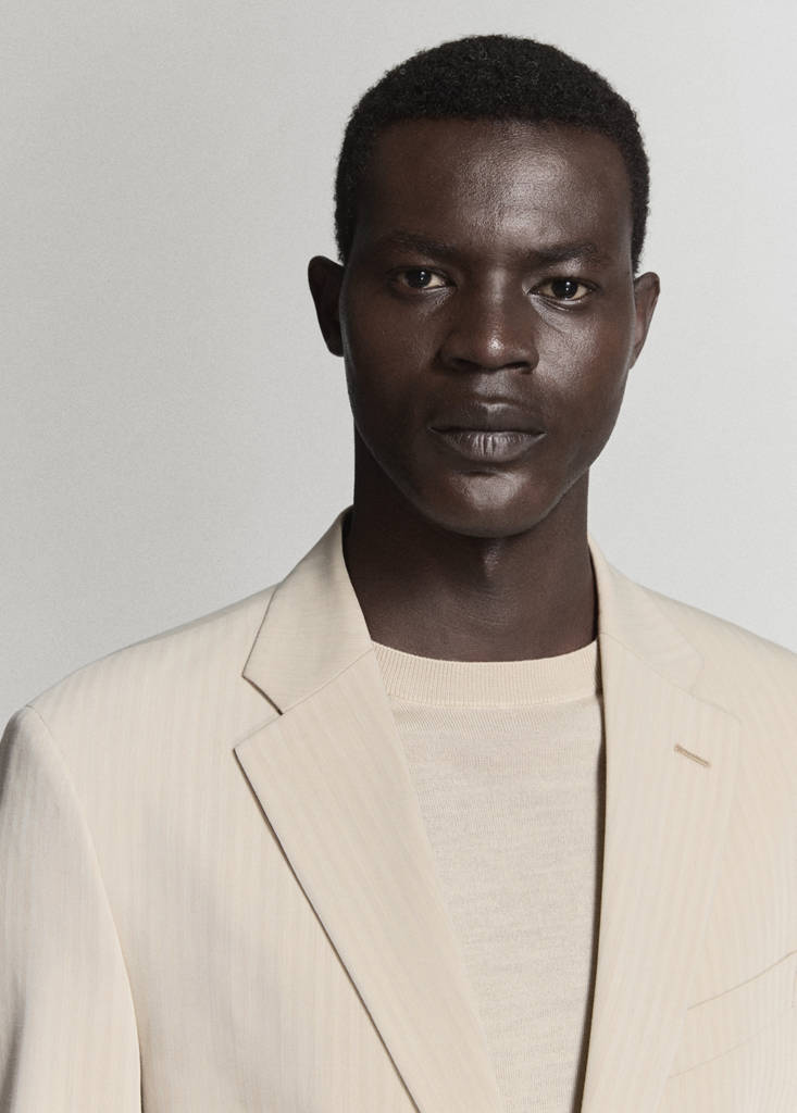 Milan slim-fit suit jacket — Beige