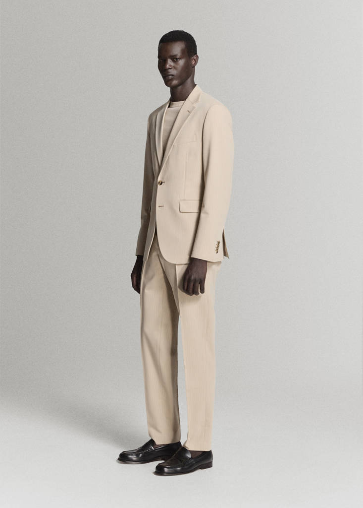 Milan slim-fit suit jacket — Beige