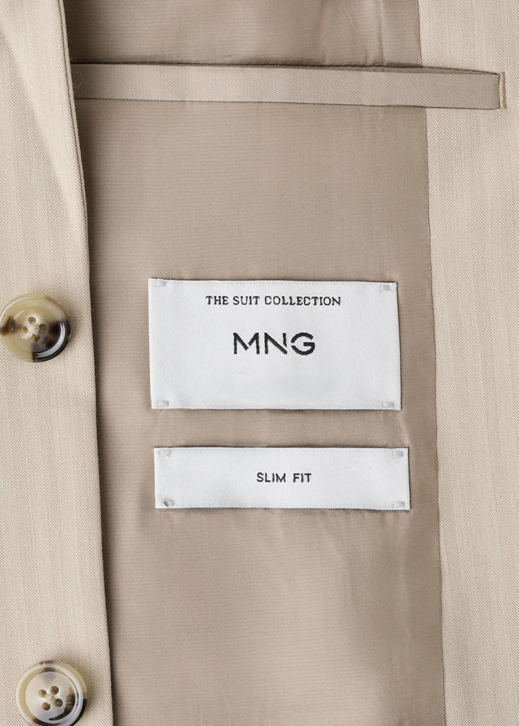 Milan slim-fit suit jacket — Beige