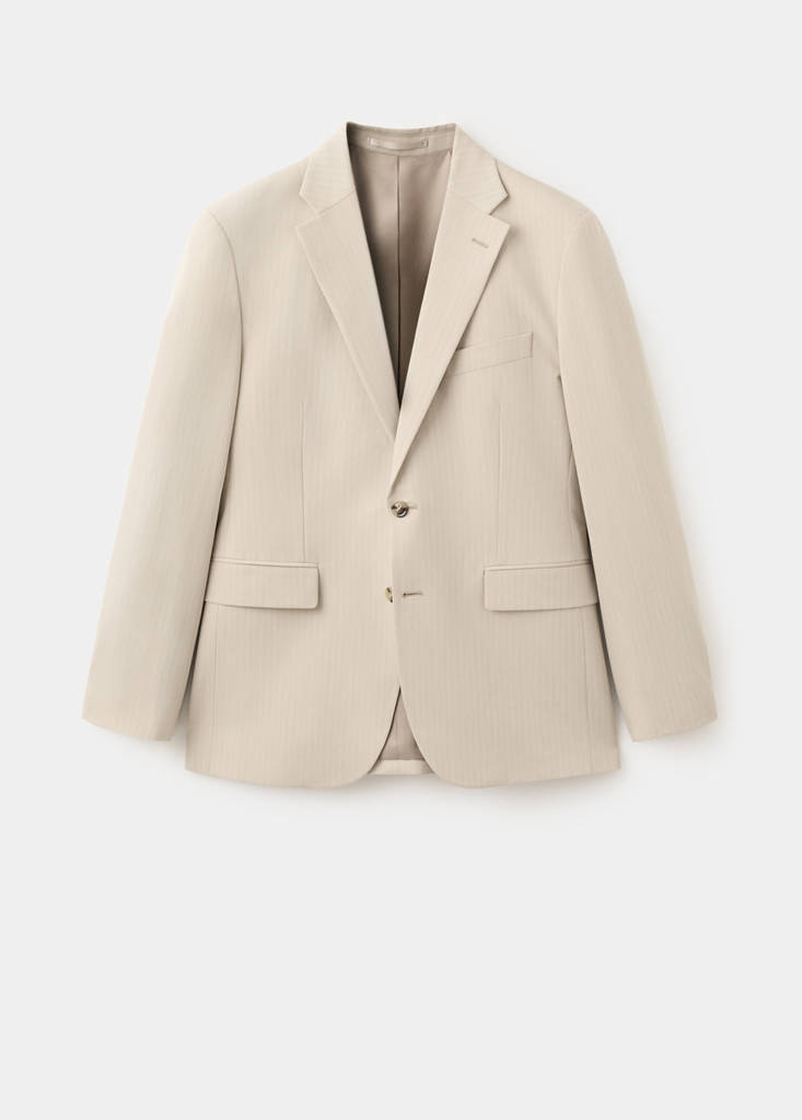 Milan slim-fit suit jacket — Beige