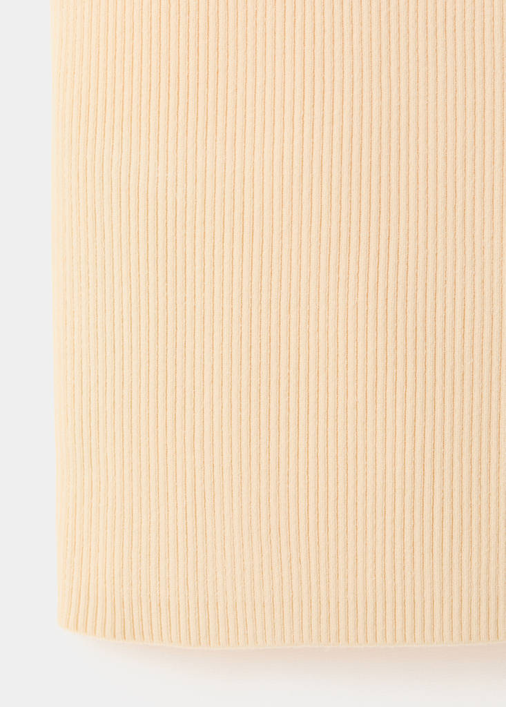 Ribbed top with beads — Vanilla