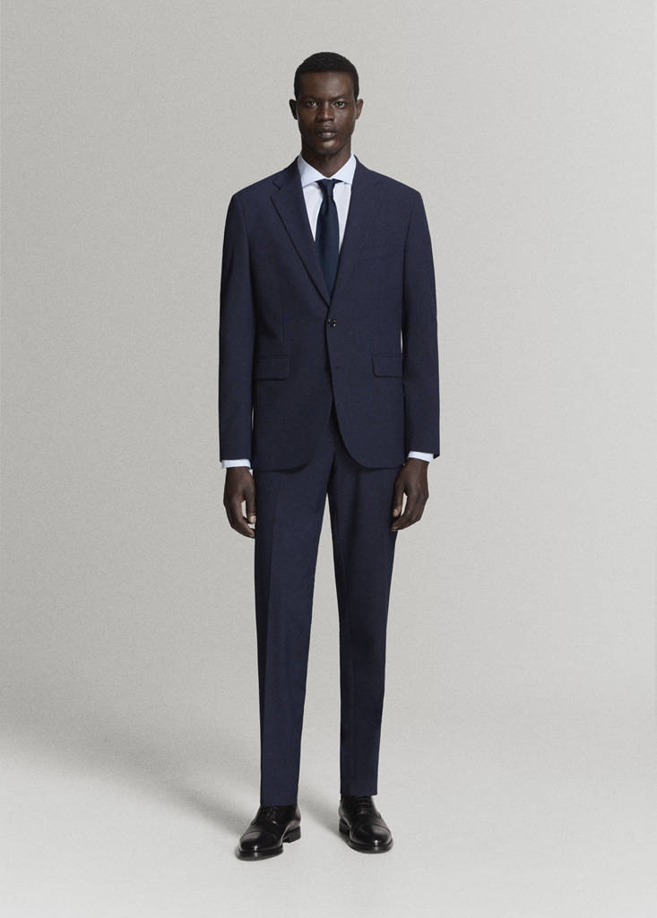 Milan slim-fit suit jacket — Dark Navy