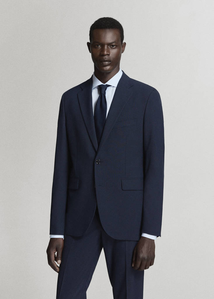 Milan slim-fit suit jacket — Dark Navy