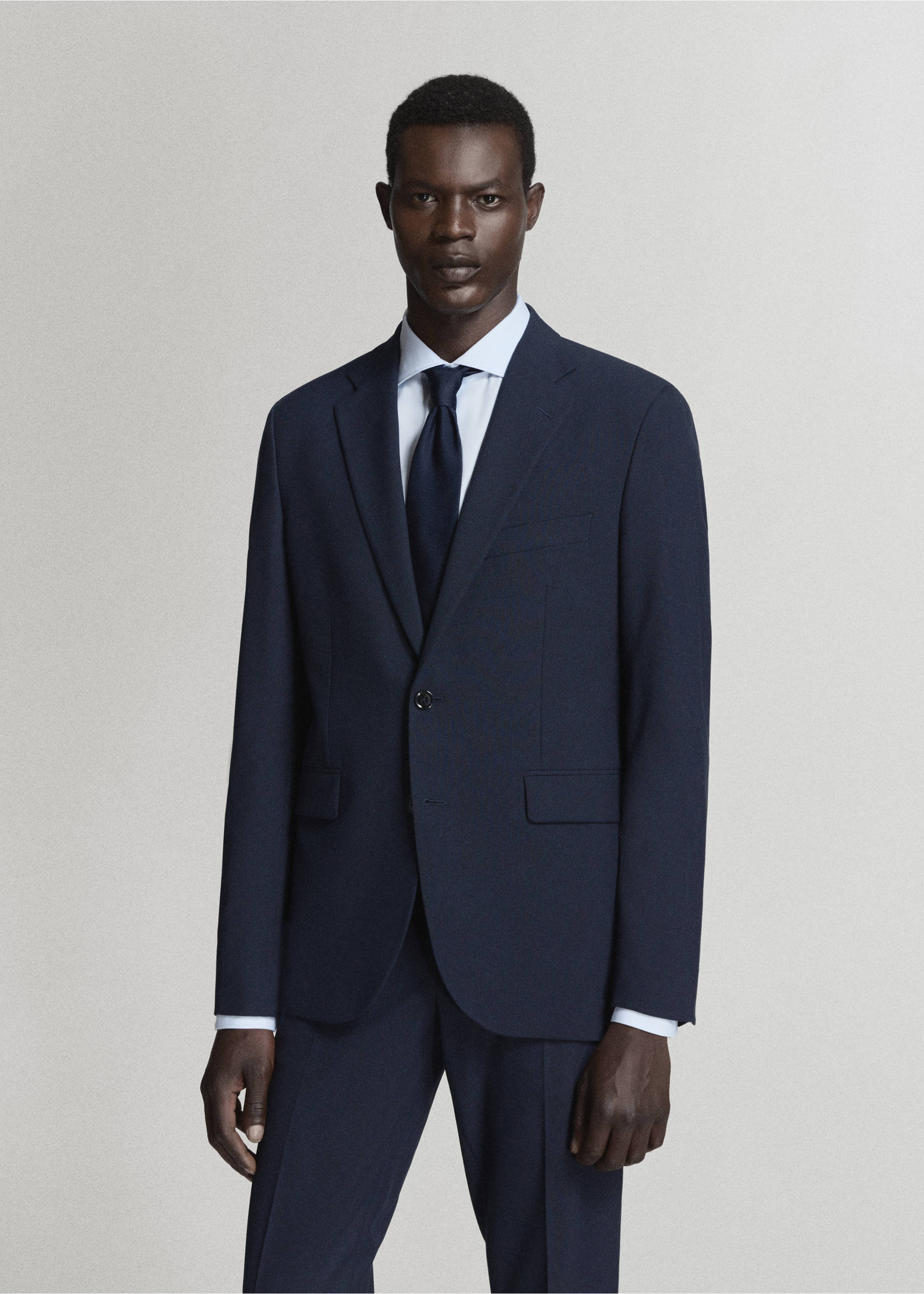 Milan slim-fit suit jacket - Medium plane, Dark Navy. Ref: 37031363-00.