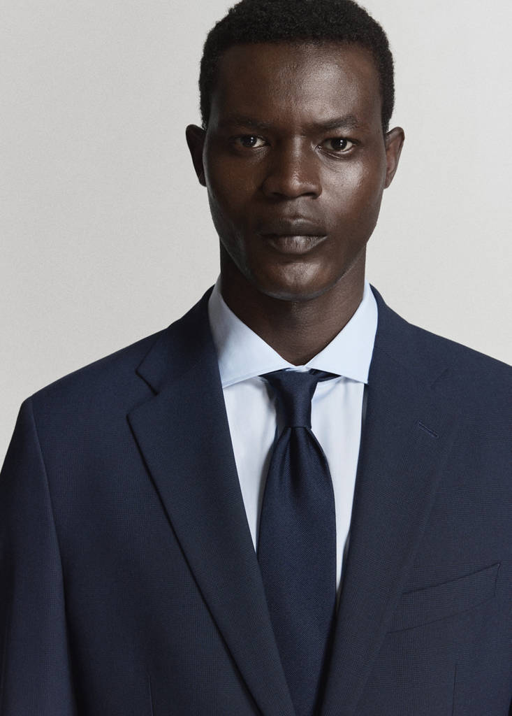 Milan slim-fit suit jacket — Dark Navy