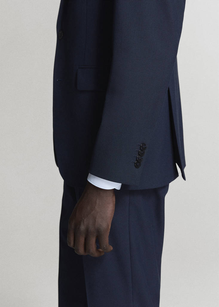 Milan slim-fit suit jacket — Dark Navy