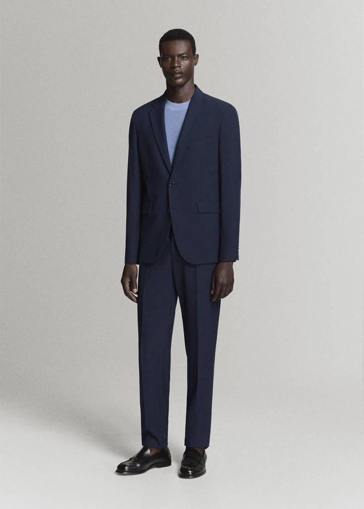 Milan slim-fit suit jacket — Dark Navy