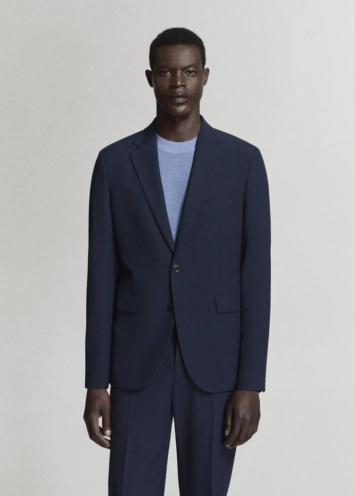Milan slim-fit suit jacket — Dark Navy
