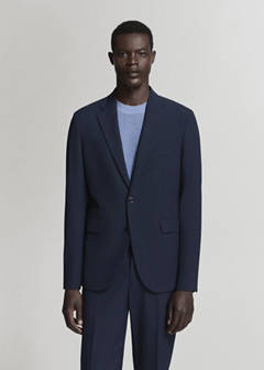 Milan slim-fit suit jacket — Dark Navy 11