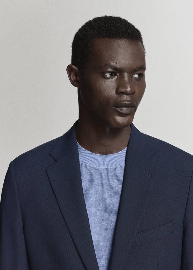 Milan slim-fit suit jacket — Dark Navy