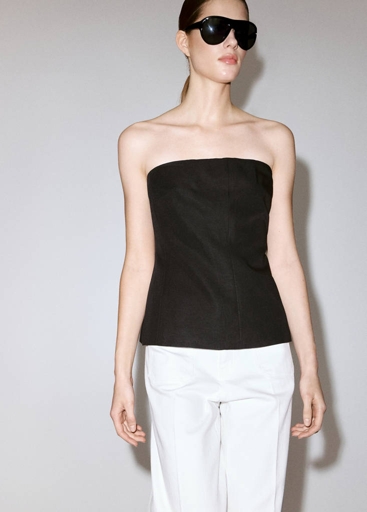 Wide-leg patch pocket jeans — White