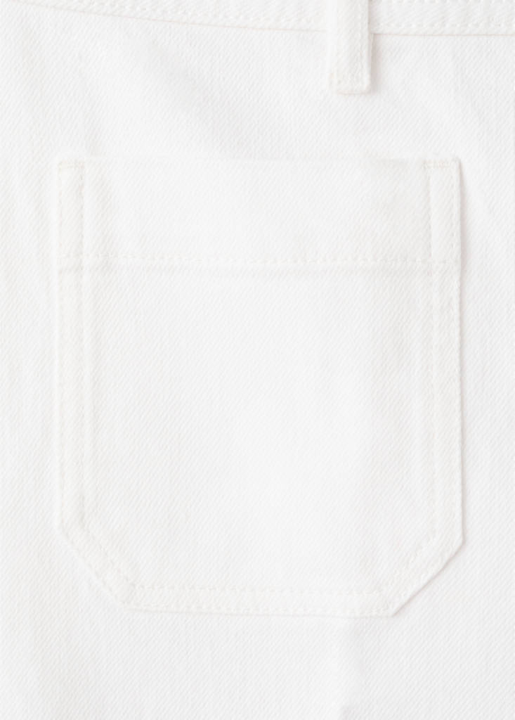 Wide-leg patch pocket jeans — White