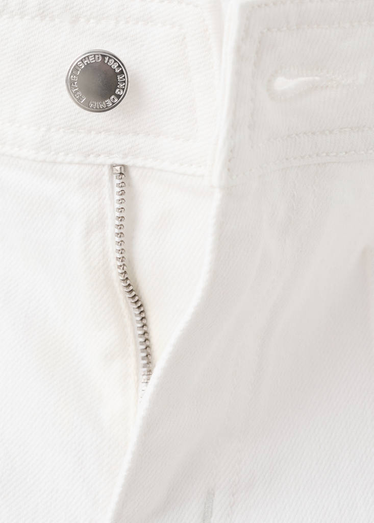 Wide-leg patch pocket jeans — White