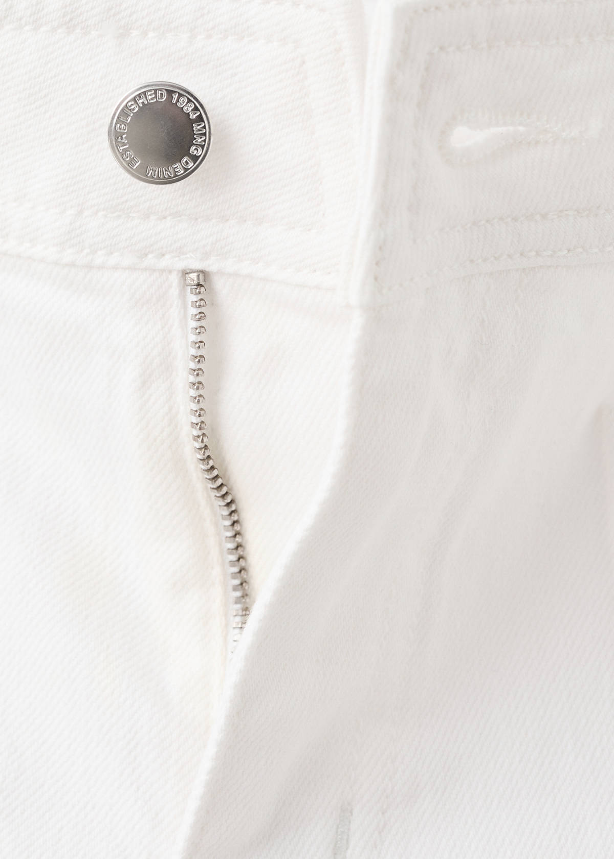 Wide-leg patch pocket jeans — White