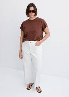 Wide-leg patch pocket jeans — White 6