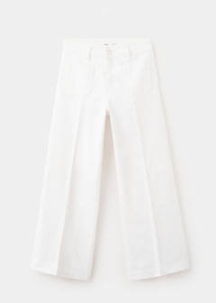 Wide-leg patch pocket jeans — White 9