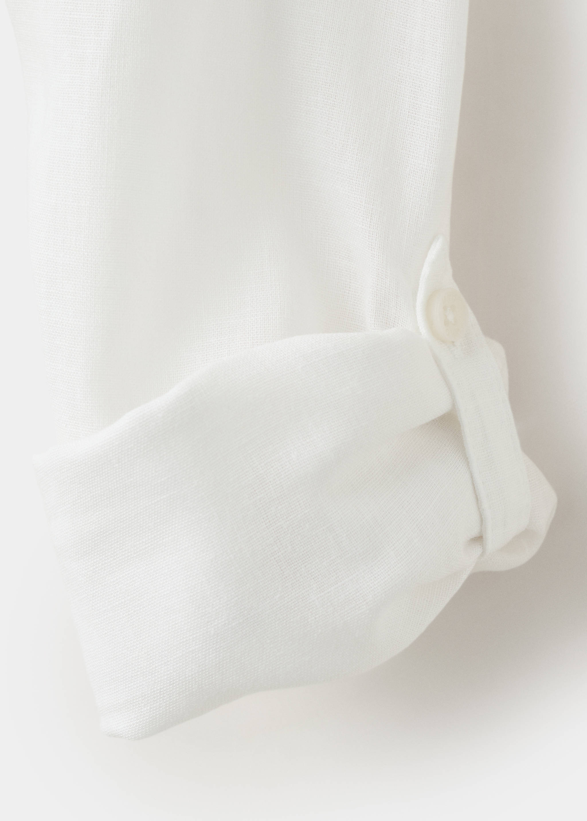 Linen shirt with band collar - Details of the article 0