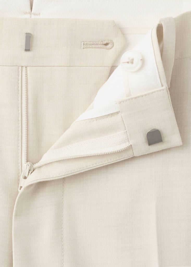 Stretch fabric super slim-fit suit trousers — Ecru
