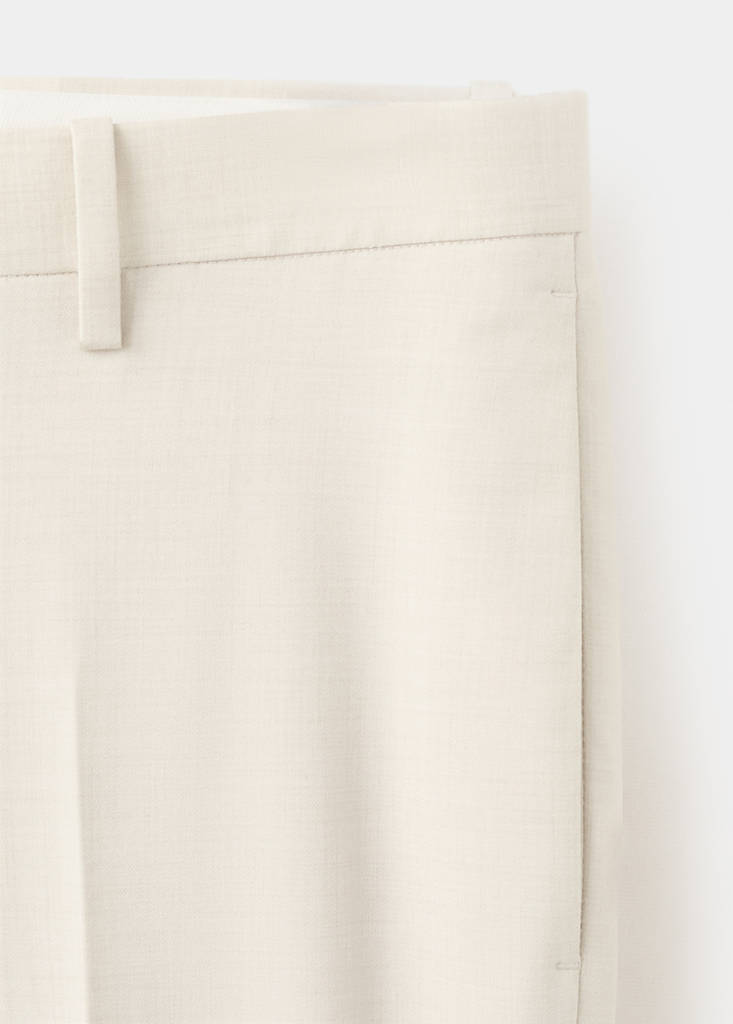 Stretch fabric super slim-fit suit trousers — Ecru