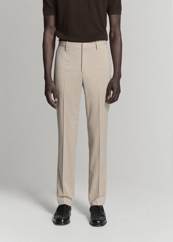 Stretch fabric super slim-fit suit trousers — Beige