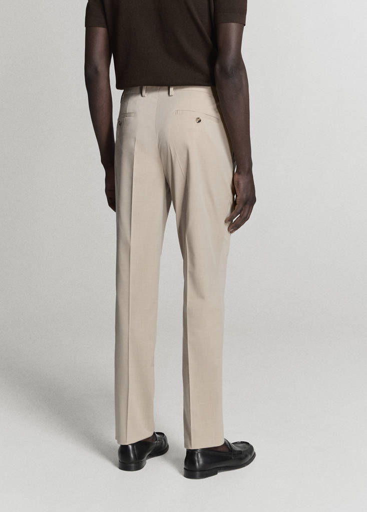 Stretch fabric super slim-fit suit trousers — Beige