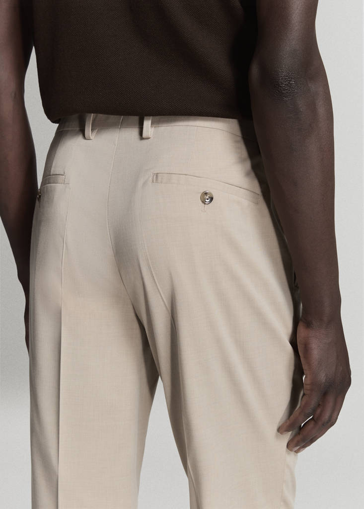 Stretch fabric super slim-fit suit trousers — Beige