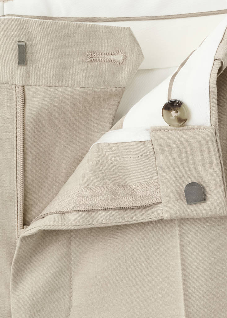 Stretch fabric super slim-fit suit trousers — Beige