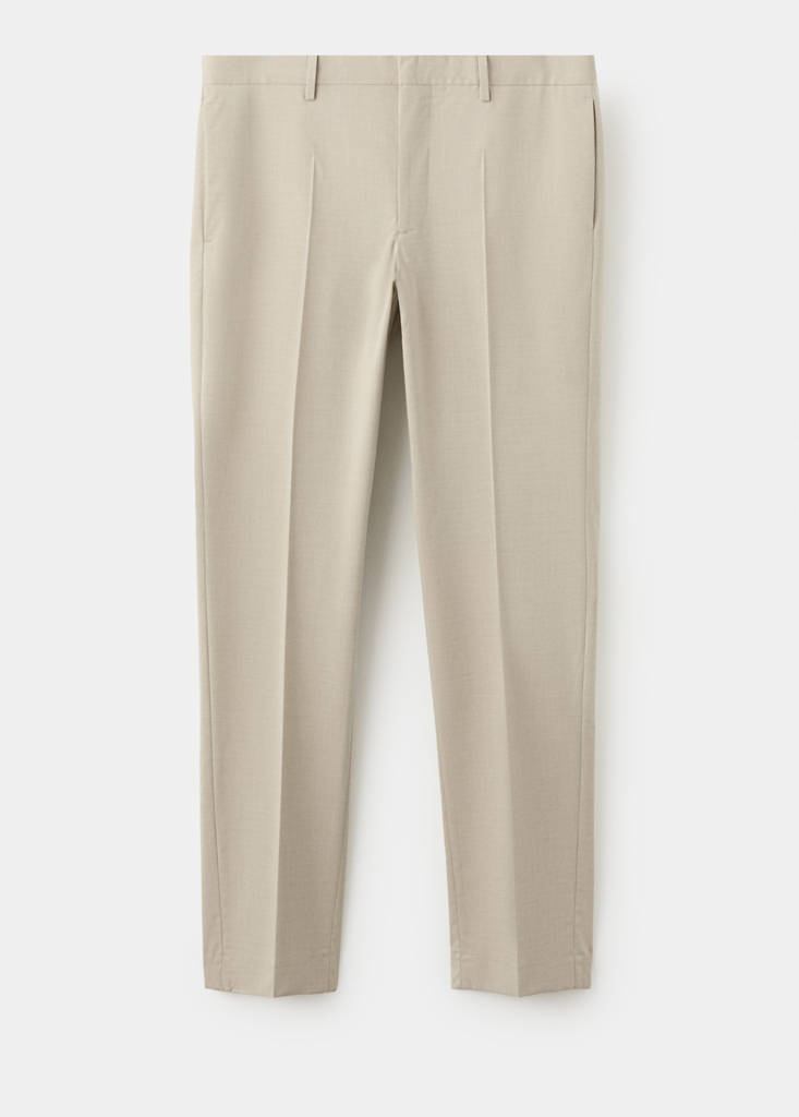 Stretch fabric super slim-fit suit trousers — Beige