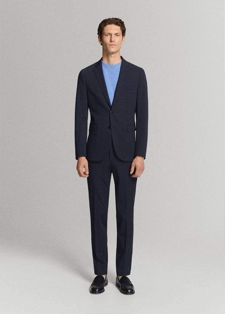 Stretch fabric super slim-fit suit trousers — Dark Navy