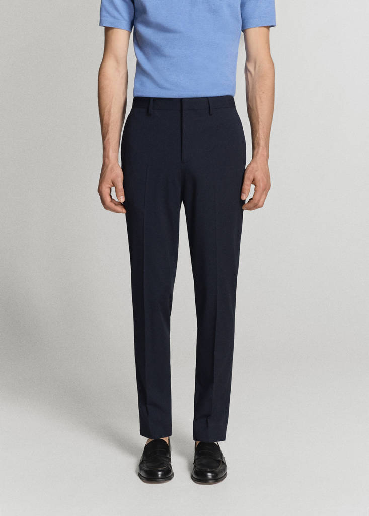 Stretch fabric super slim-fit suit trousers — Dark Navy