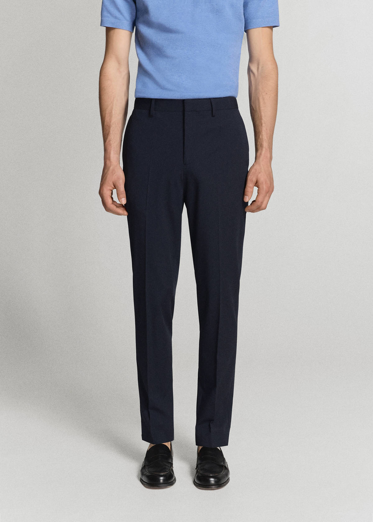 Stretch fabric super slim-fit suit trousers — Dark Navy